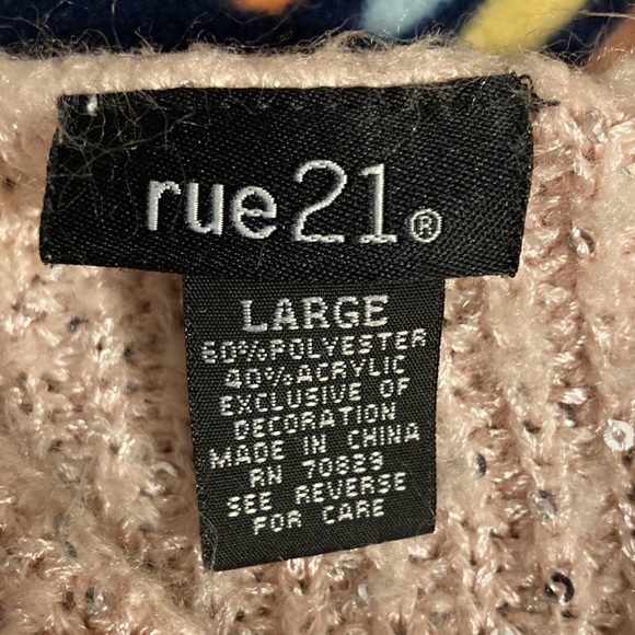 Rue21 fleece sequin sweater. Worn once. Great condition. - Picture 2 of 3